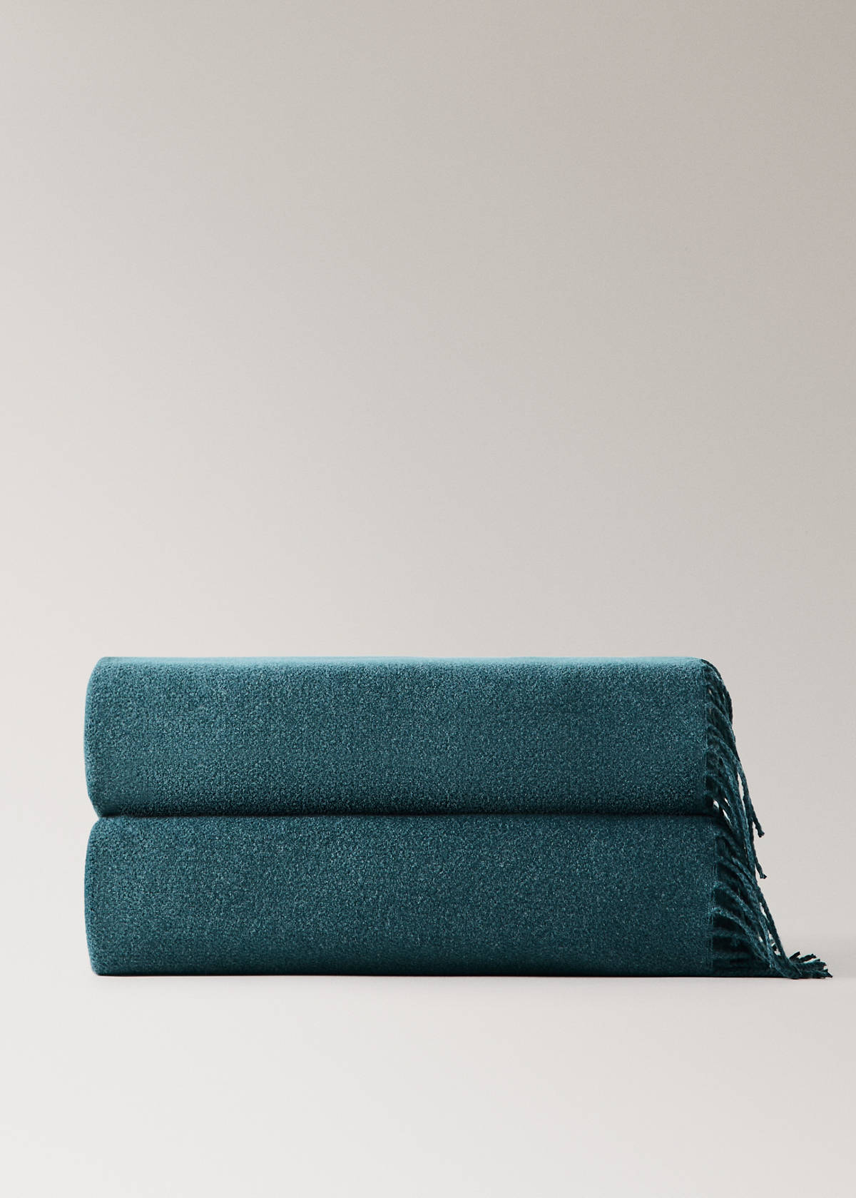 Soft woven blanket with textured structure — Petrol Blue