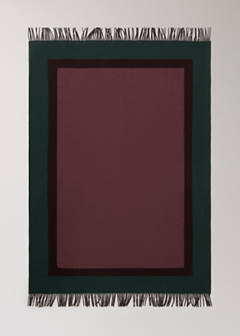 Wool blanket with fringe finish — Dark Red 3