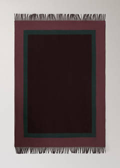 Wool blanket with fringe finish — Dark Red 4