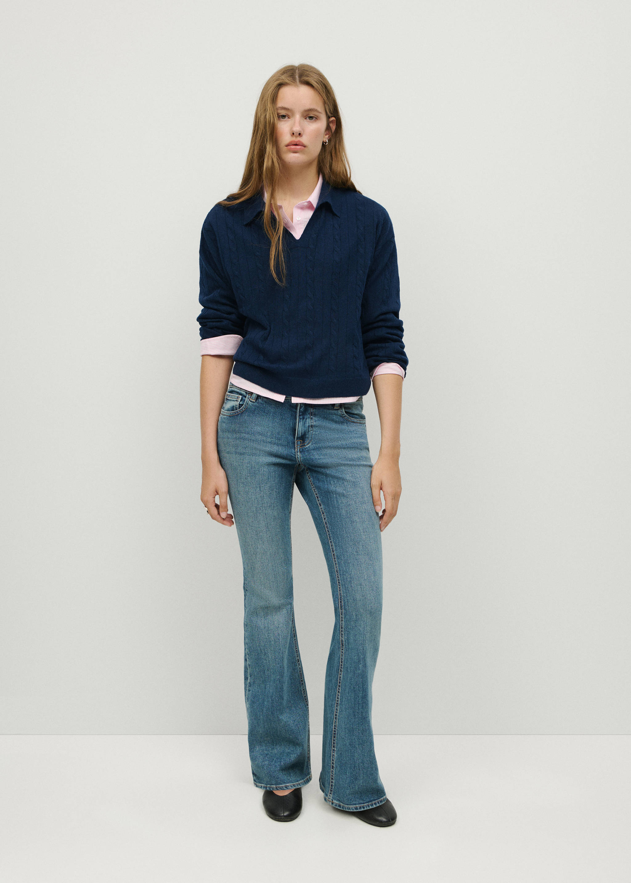 Braided polo-neck sweater - General plane