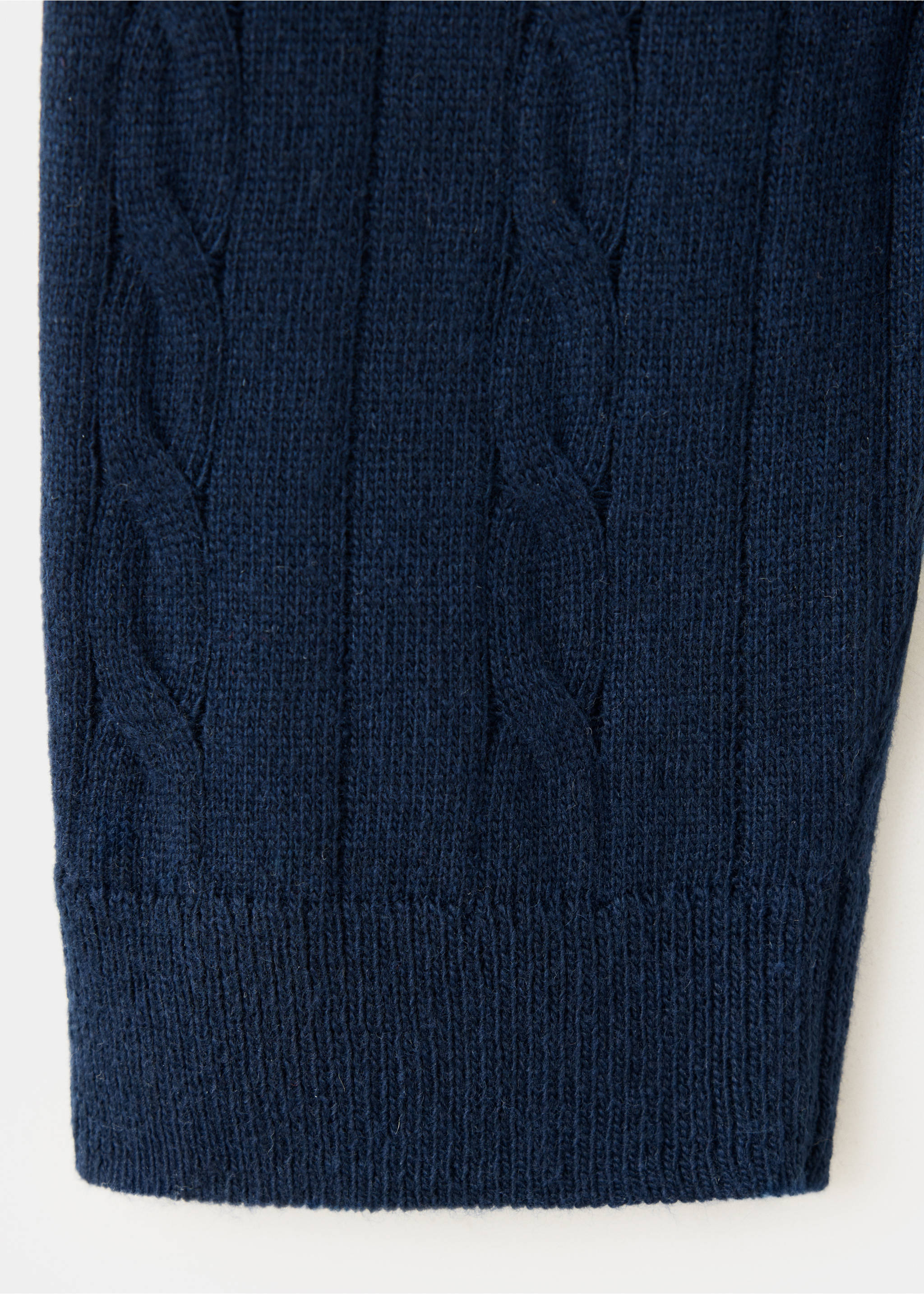 Braided polo-neck sweater - Details of the article 0, Navy. Ref: 37015848-00.