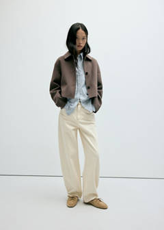 Wool jacket with shirt collar — Medium Brown 2