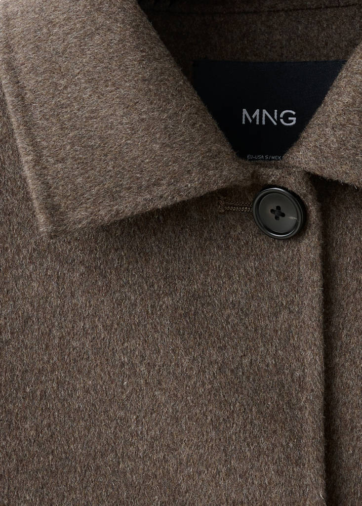 Wool jacket with shirt collar — Medium Brown