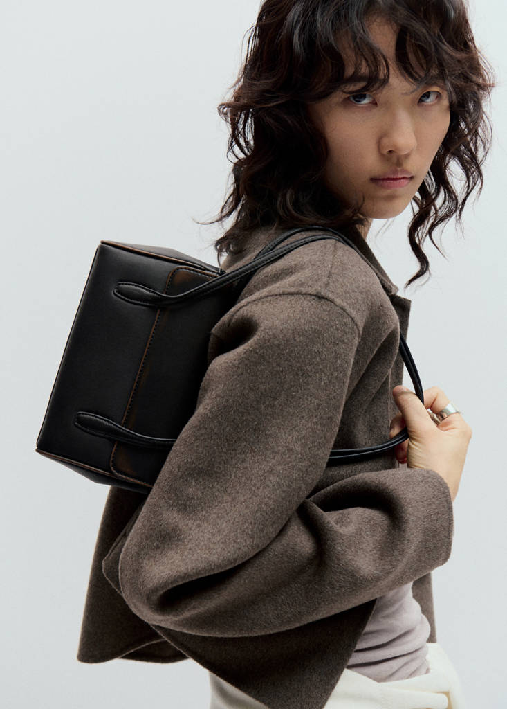 Wool jacket with shirt collar — Medium Brown