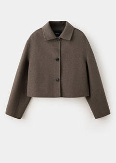 Wool jacket with shirt collar — Medium Brown 5