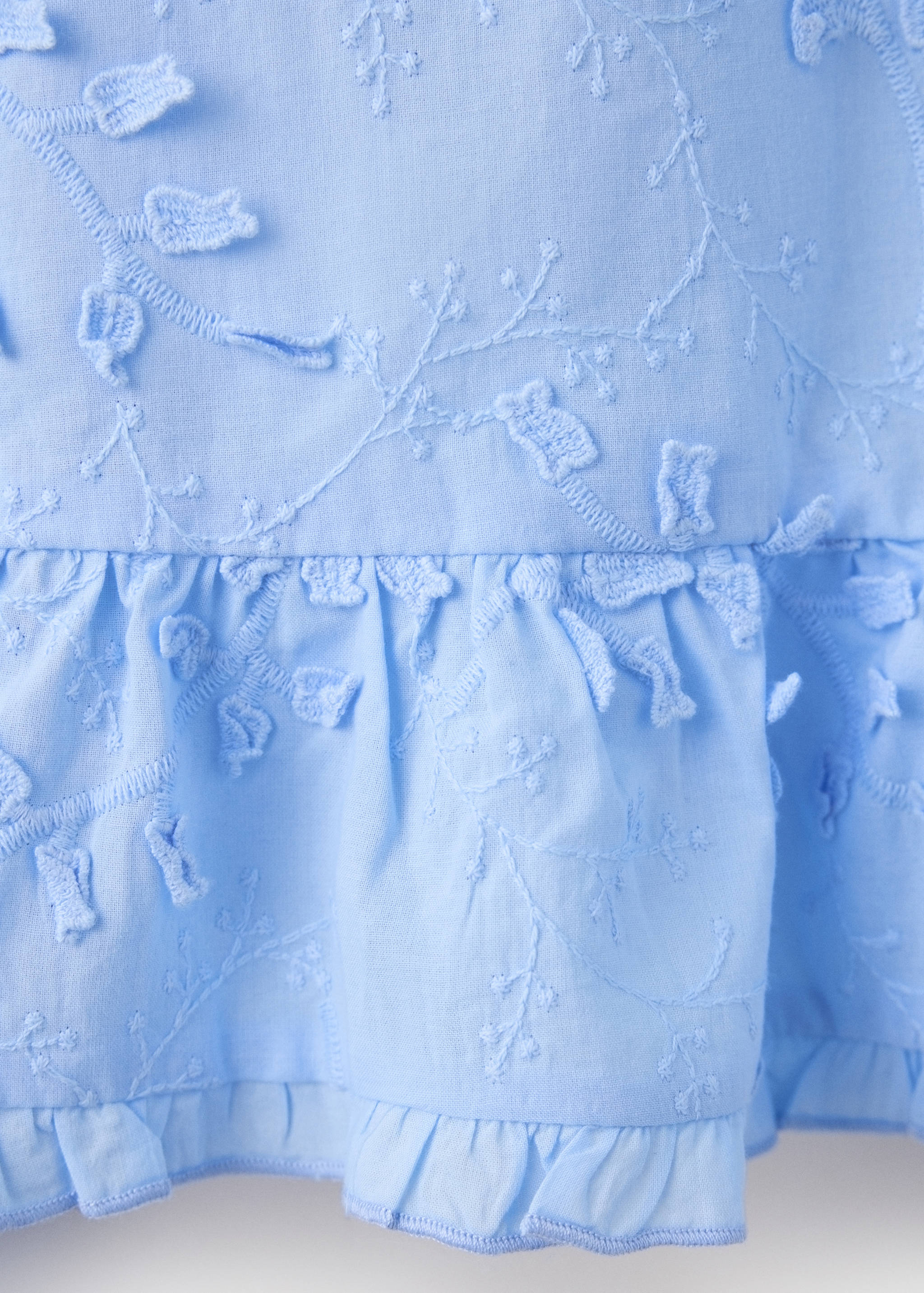 Embroidered blouse with frill detail - Details of the article 0