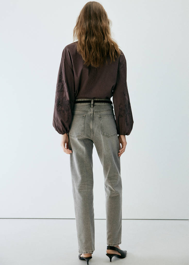 Embroidered blouse with crystal details - thumbnail 3