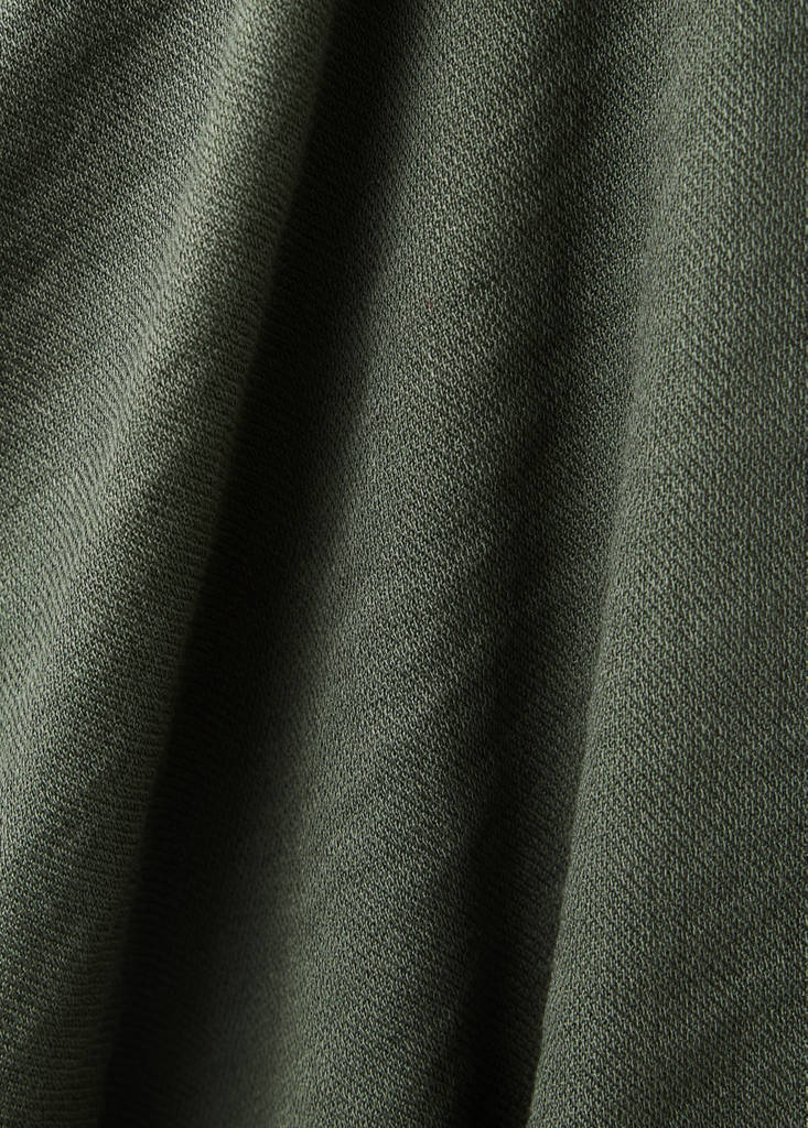 Fluted blouse with turned-up sleeves — Green