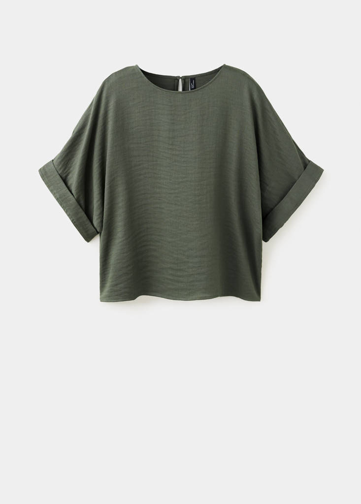 Mango Blouse Salvia-w In Vert