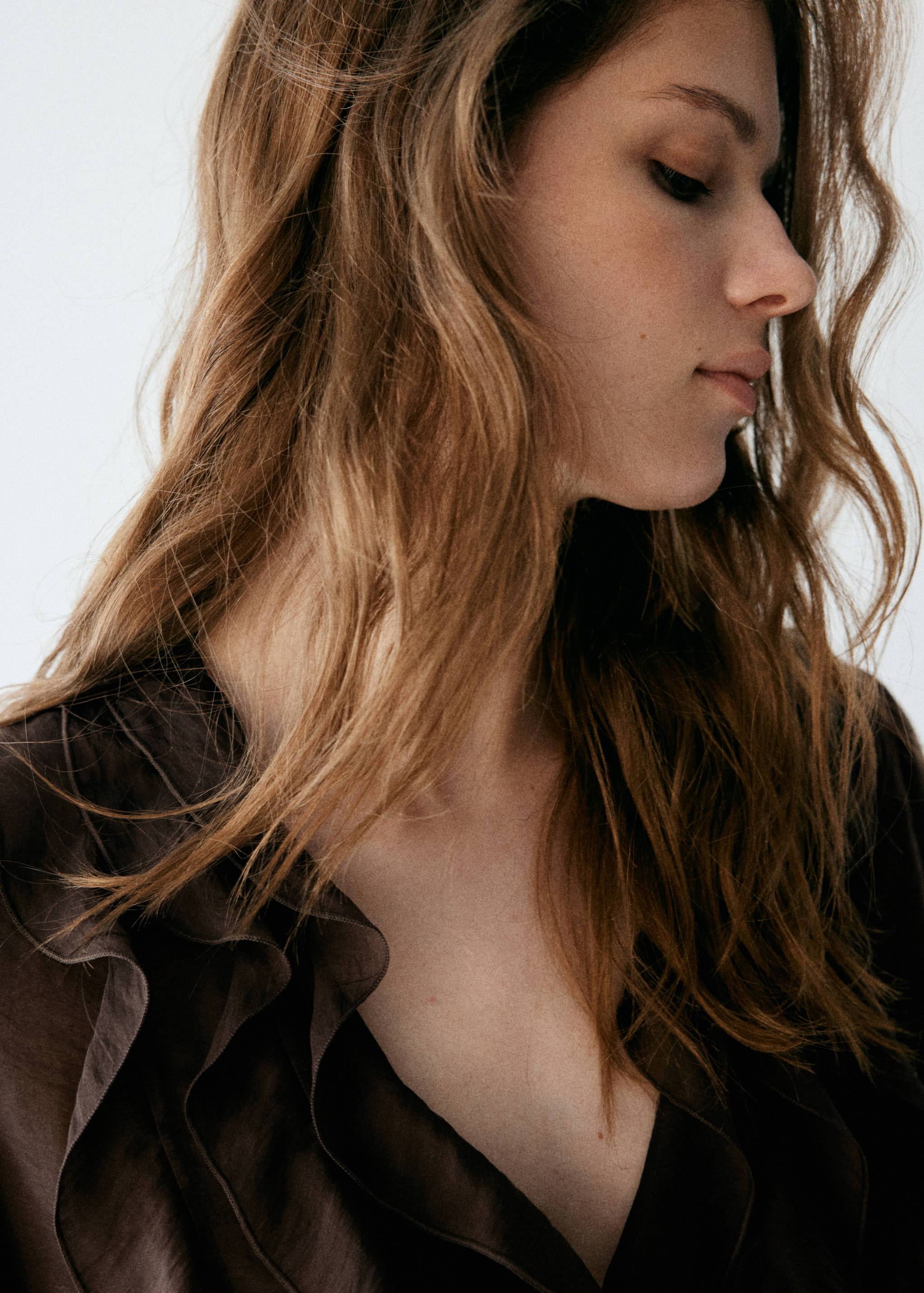 Ruffled lyocell blouse - Details of the article 1