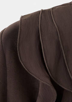 Ruffled lyocell blouse — Brown 6