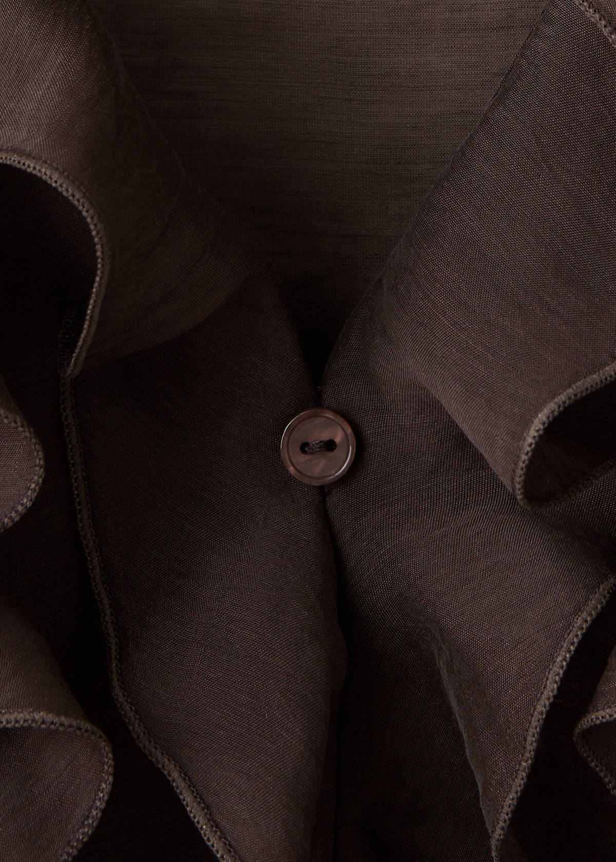 Ruffled lyocell blouse — Brown