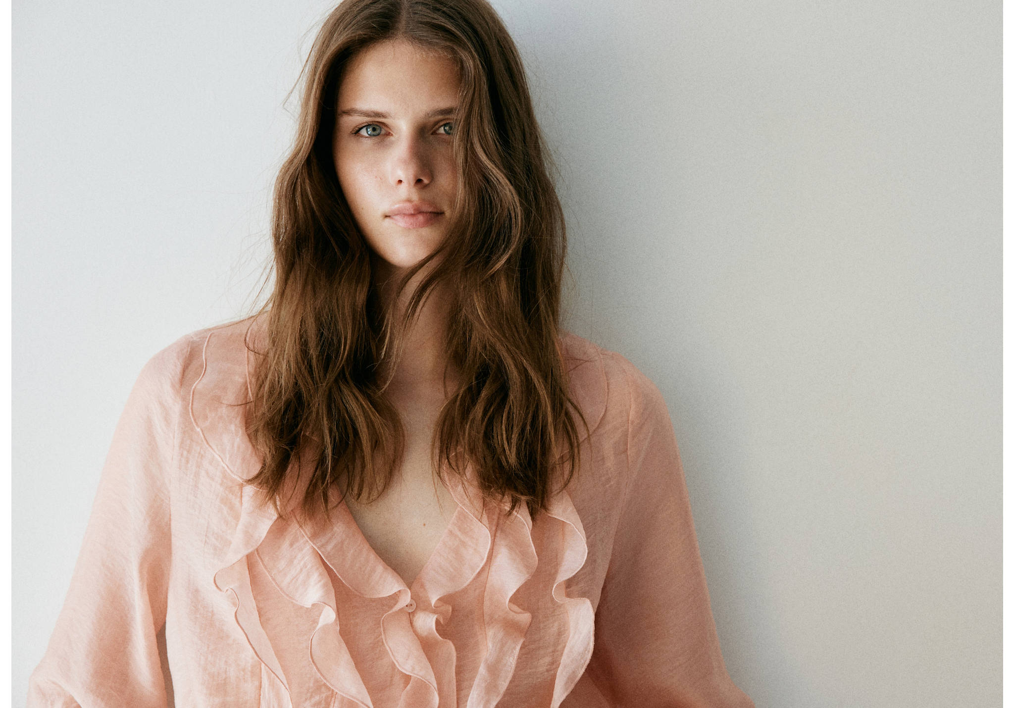 Ruffled lyocell blouse - Panoramic plane