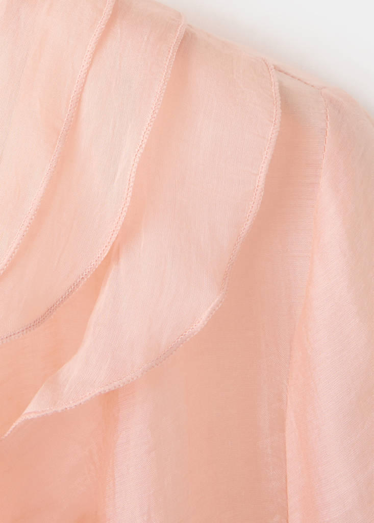 Ruffled lyocell blouse — Pastel Pink