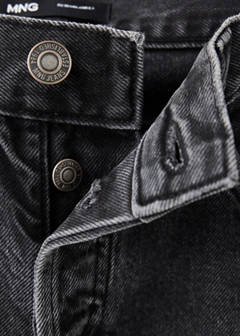 Straight low-waist jeans — Black denim 6