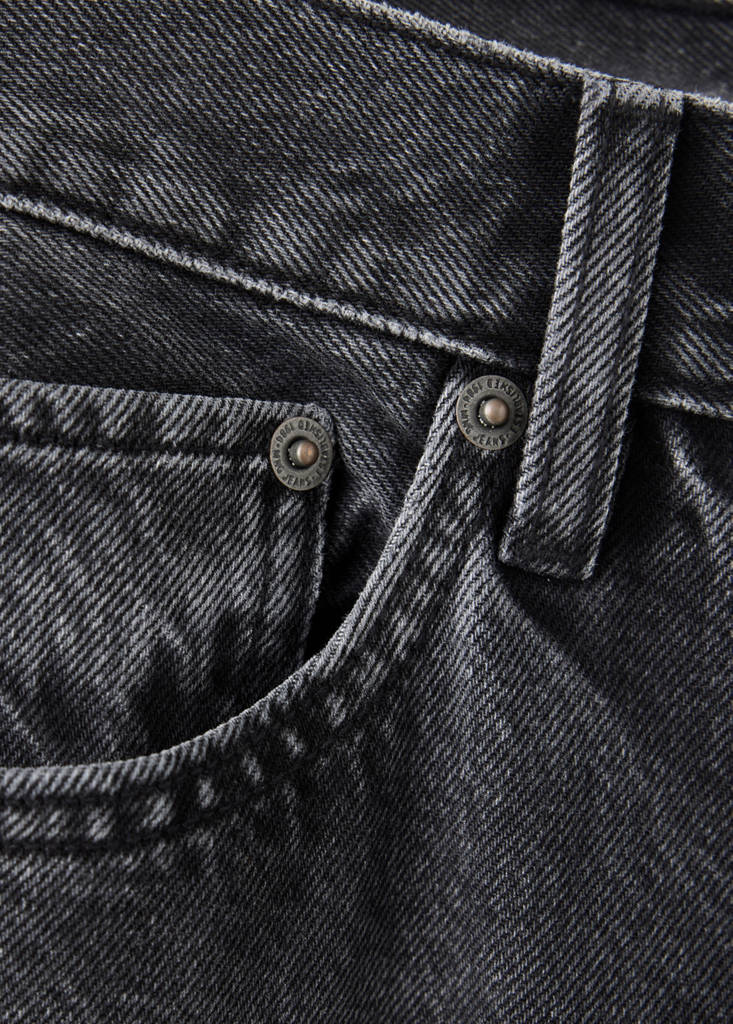 Straight low-waist jeans — Black denim