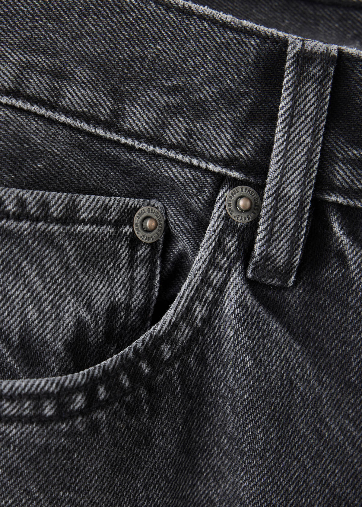 Straight low-waist jeans — Black denim