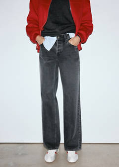 Straight low-waist jeans — Black denim 8