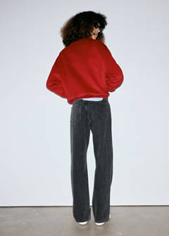 Straight low-waist jeans — Black denim 10
