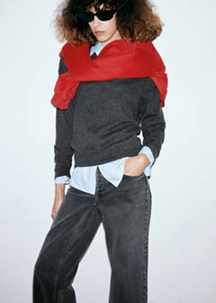 Straight low-waist jeans — Black denim 11