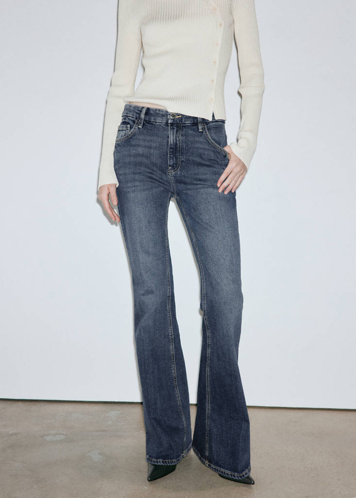 High waist flare jeans — Dark Blue