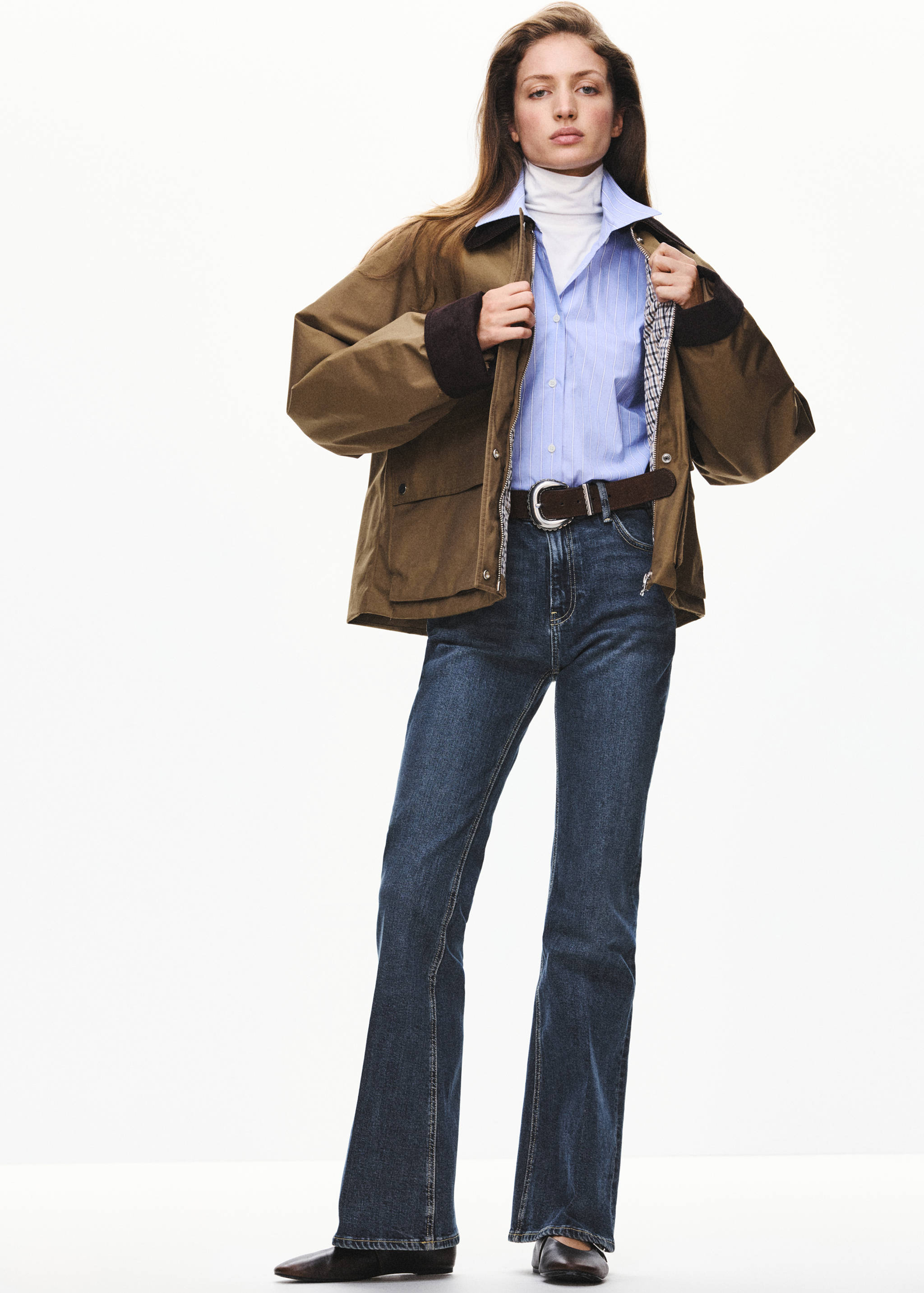 High waist flare jeans - General plane