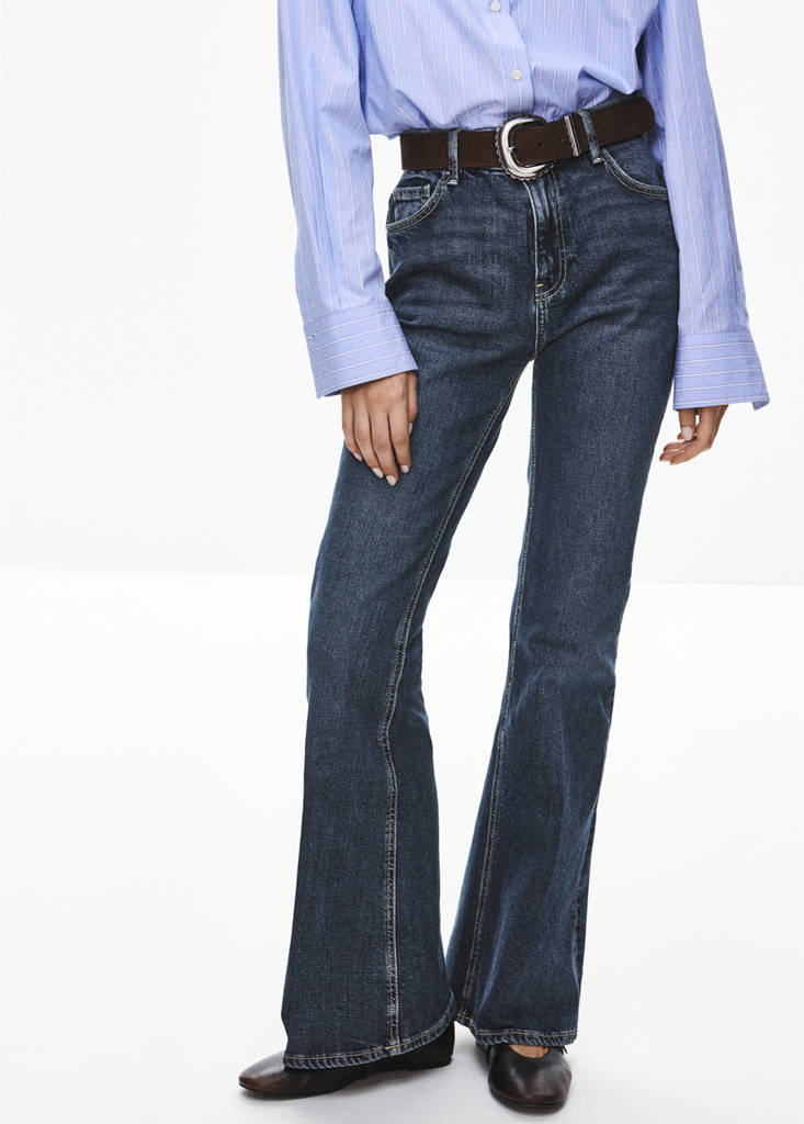 High waist flare jeans — Dark Blue