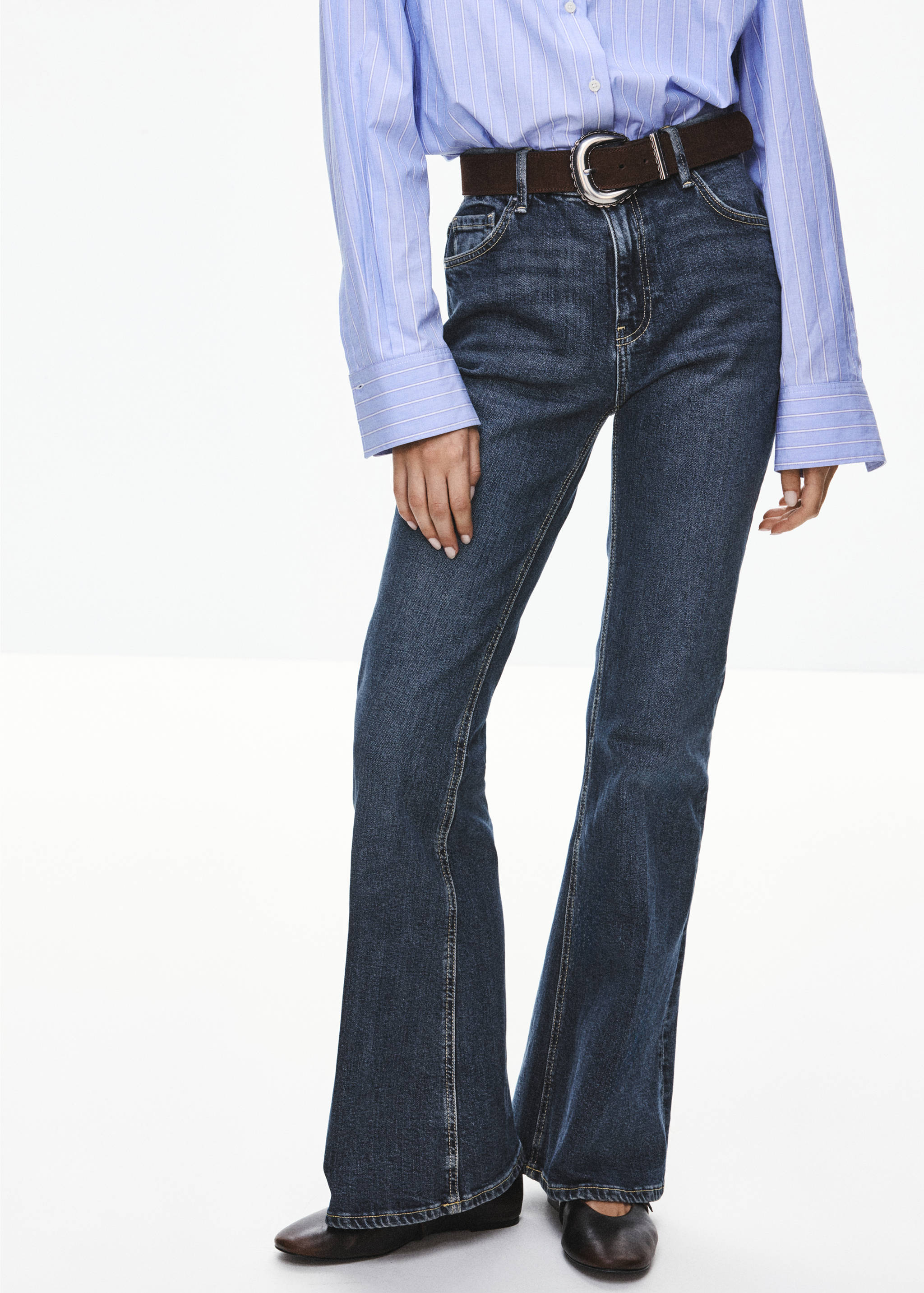 High waist flare jeans - Medium plane