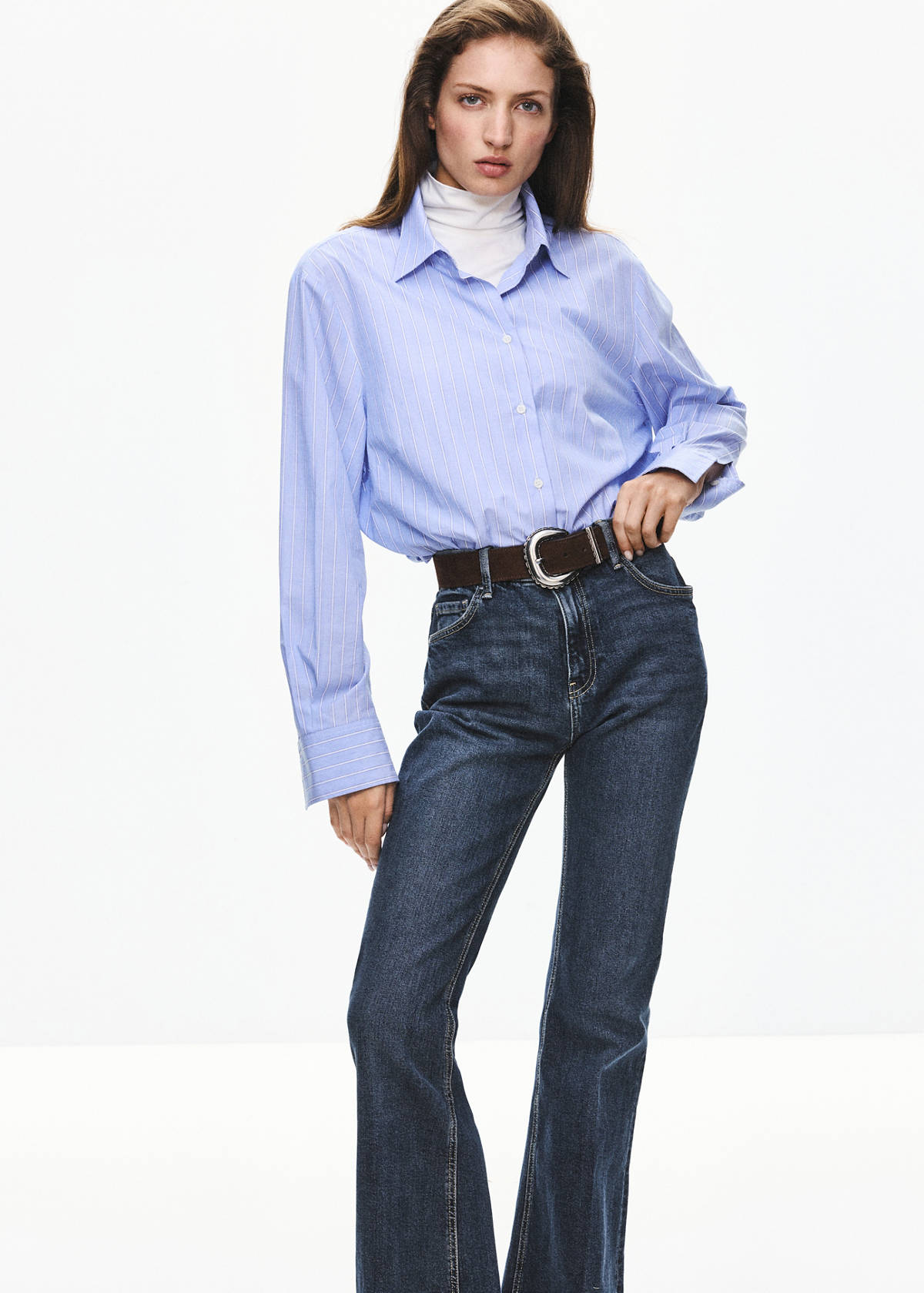 High-waist flared jeans — Dark Blue