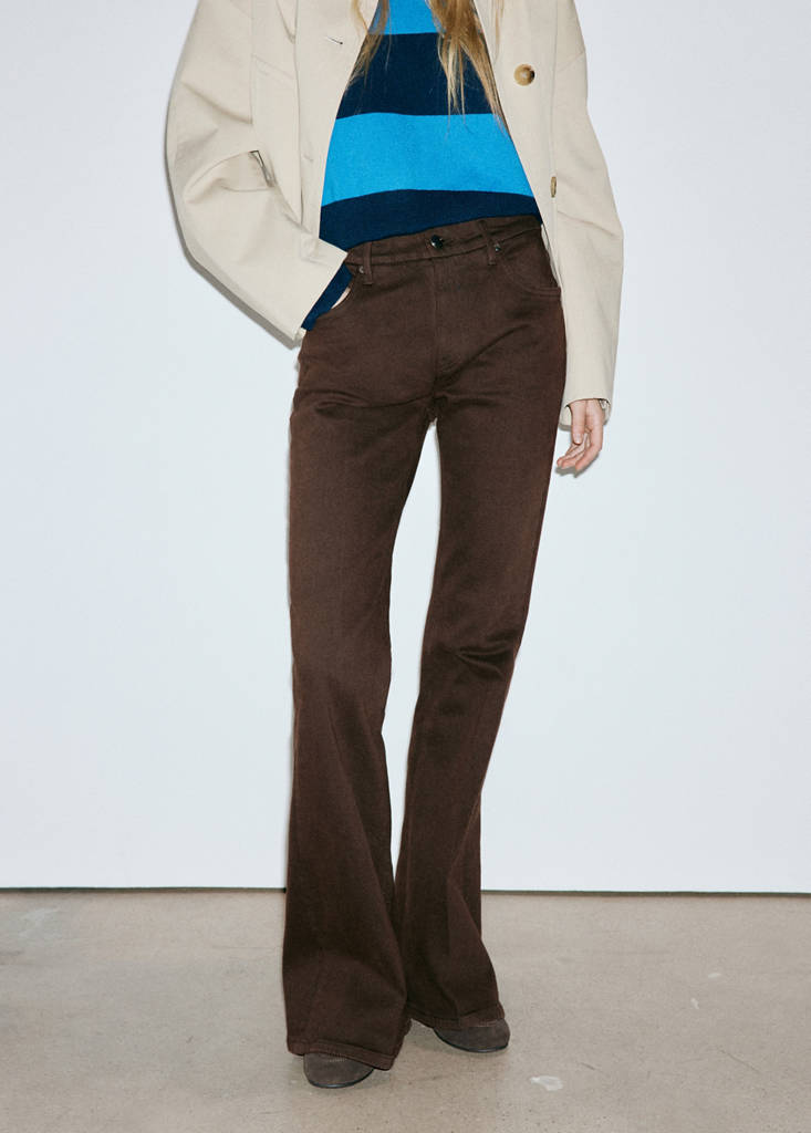 High waist flare jeans — Chocolate