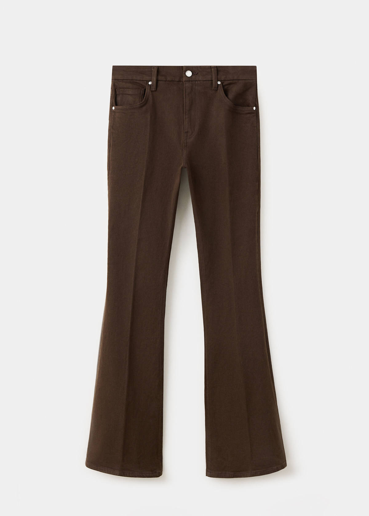 High-waist flared jeans — Chocolate