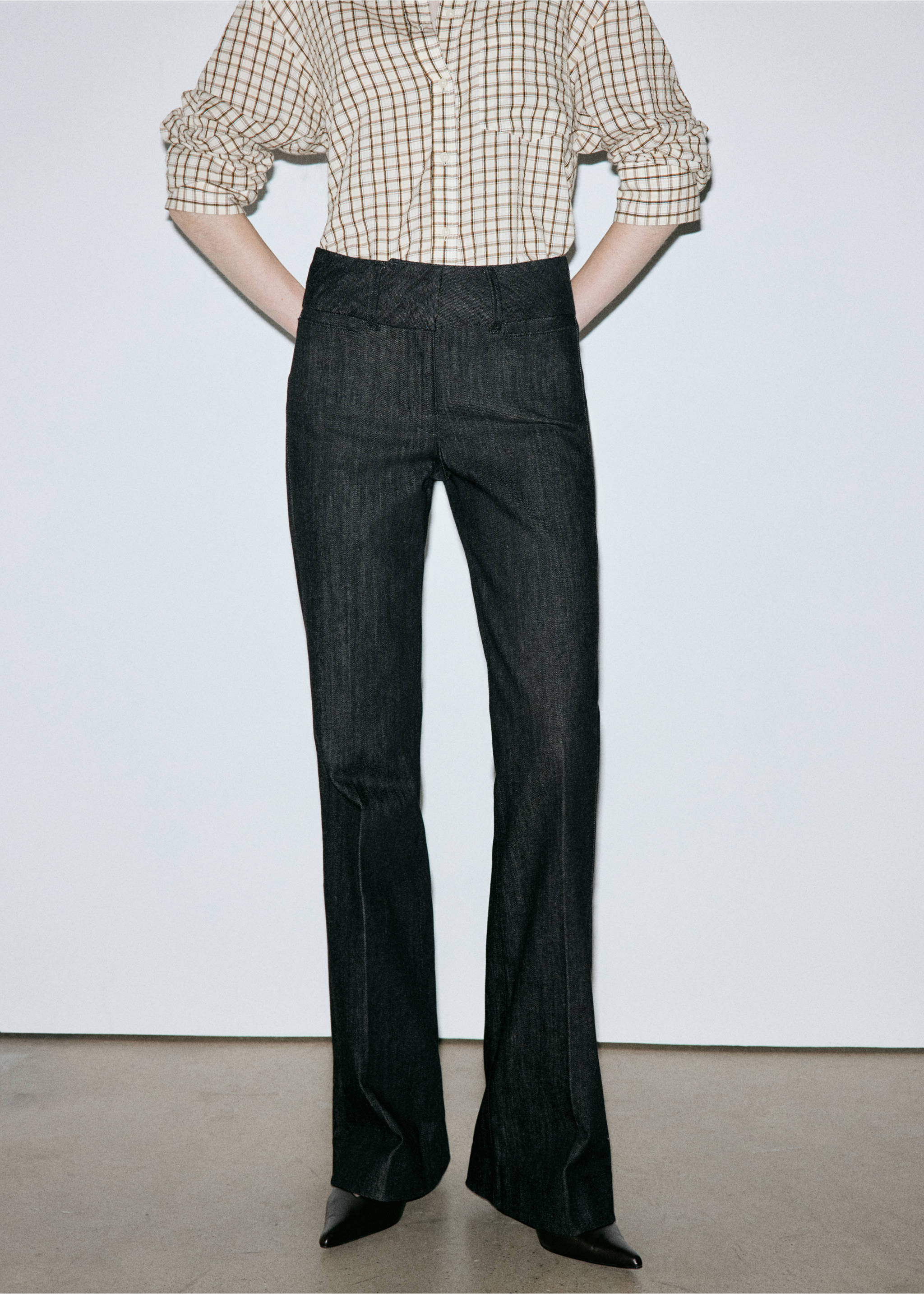 Mid-rise flared jeans - Medium plane, Black. Ref: 37015865-00.