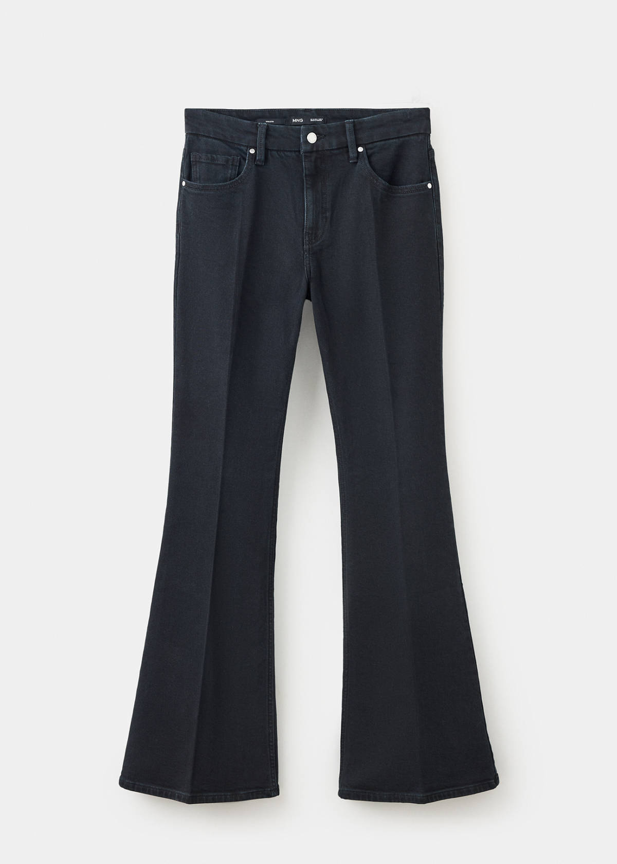 High-waist flared jeans — Black denim