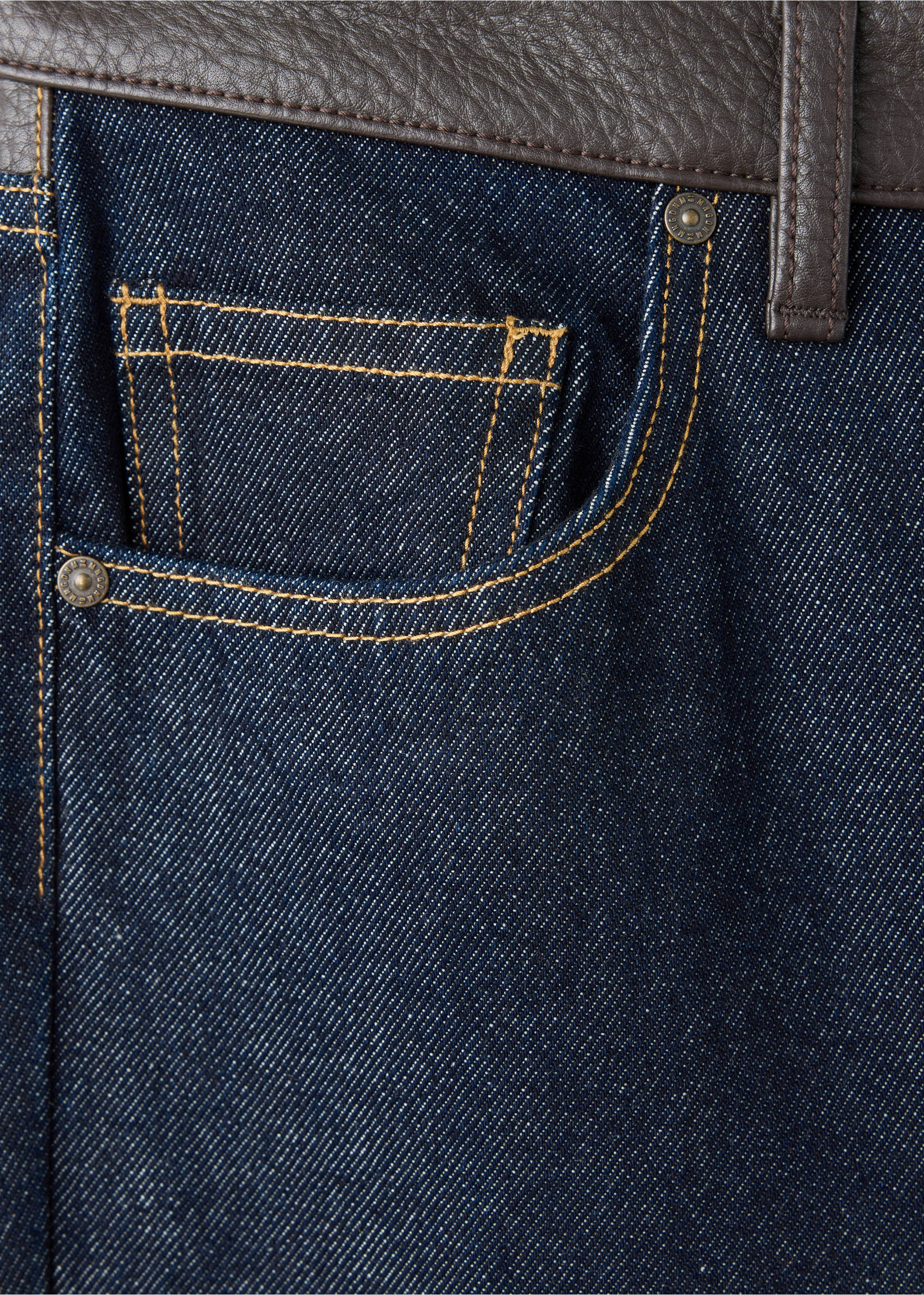 Jean détail similicuir - Détail de l'article 0, Bleu. Ref: 37015871-00.