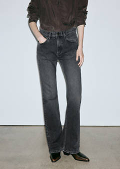 Mid-rise flared jeans — Black denim 1