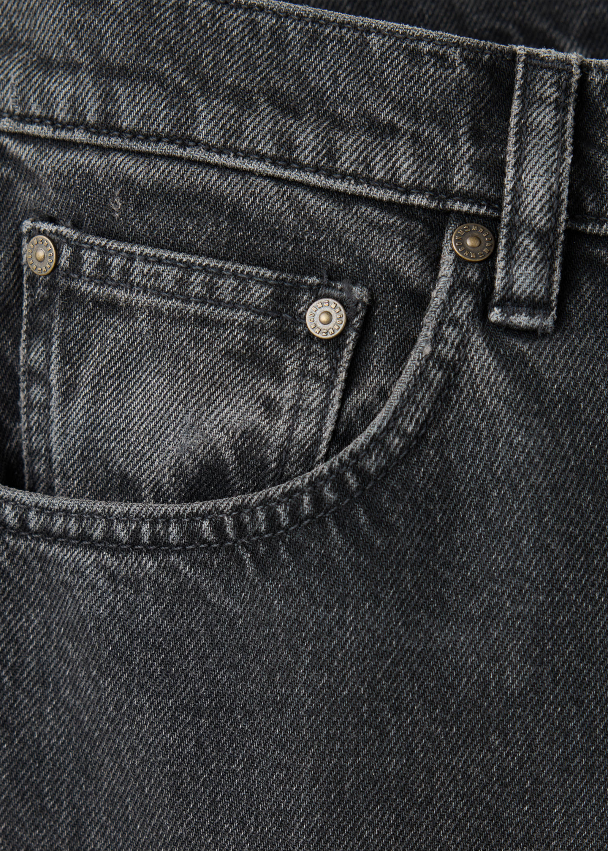 Flare jeans regular waist - Details of the article 8, Black denim. Ref: 37015872-00.