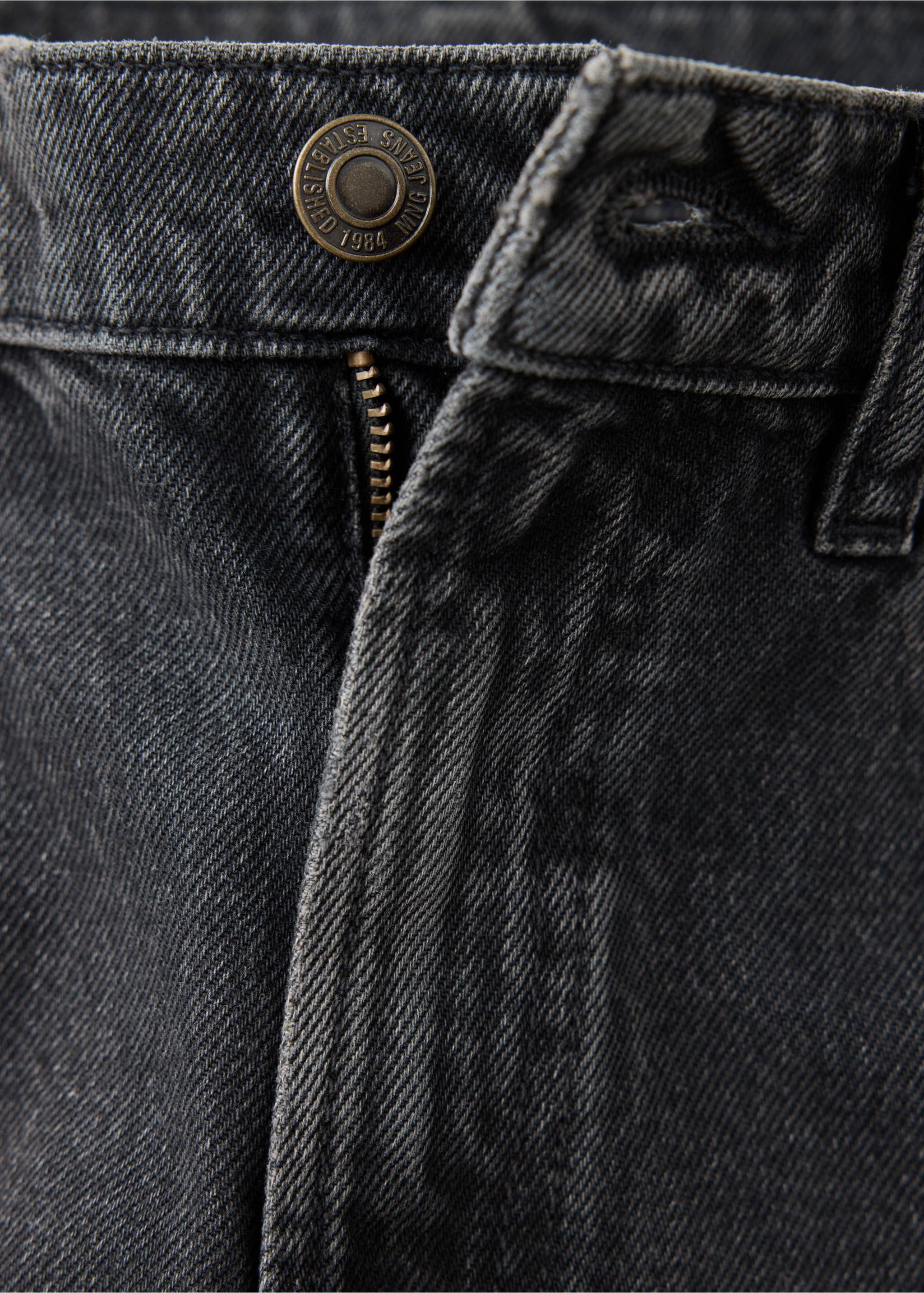 Flare jeans regular waist - Details of the article 0, Black denim. Ref: 37015872-00.
