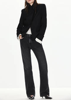 Mid-rise flared jeans — Black denim 8
