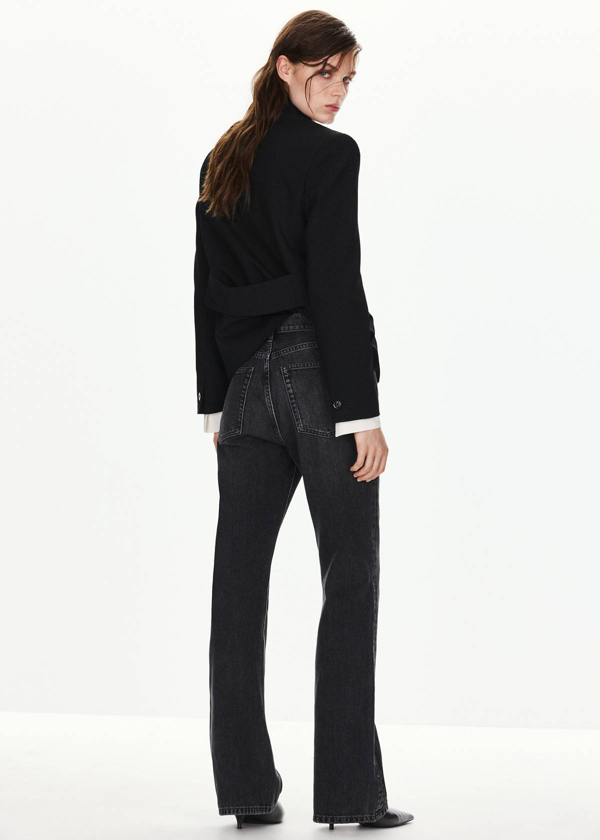 Mid-rise flared jeans — Black denim