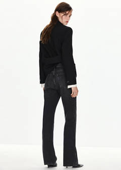 Mid-rise flared jeans — Black denim 10