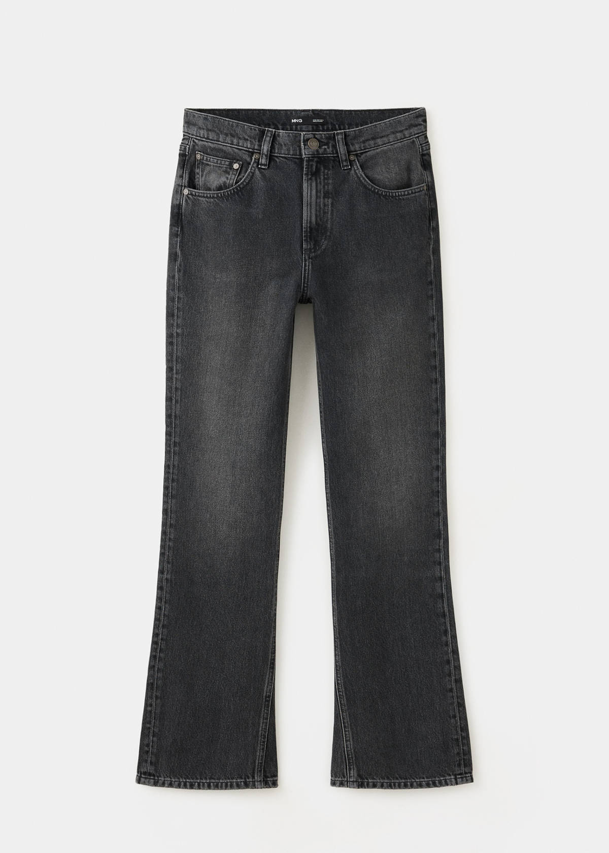 Mid-rise flared jeans — Black denim