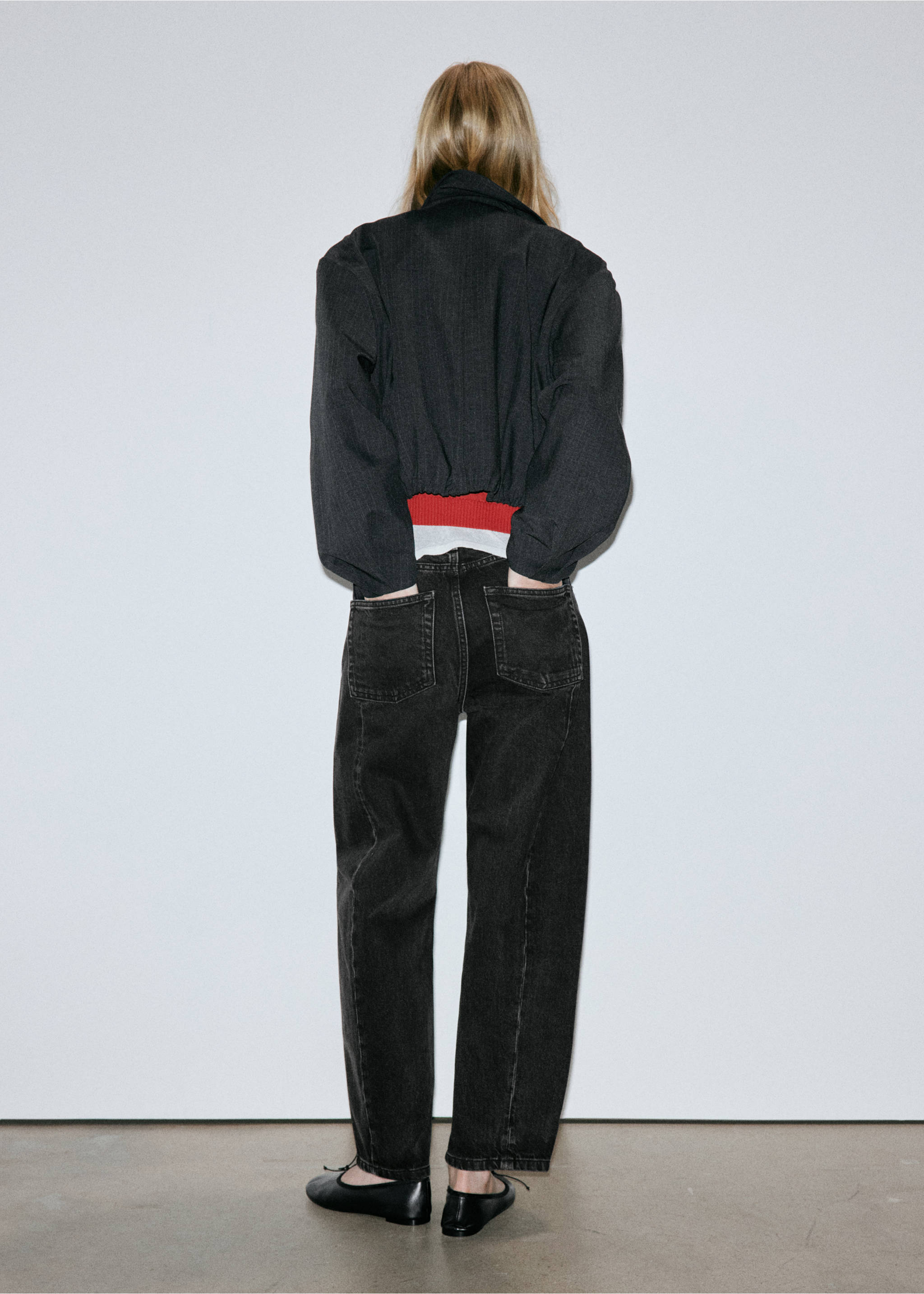 Balloon seam jeans - Reverse of the article, Black denim. Ref: 37015873-00.