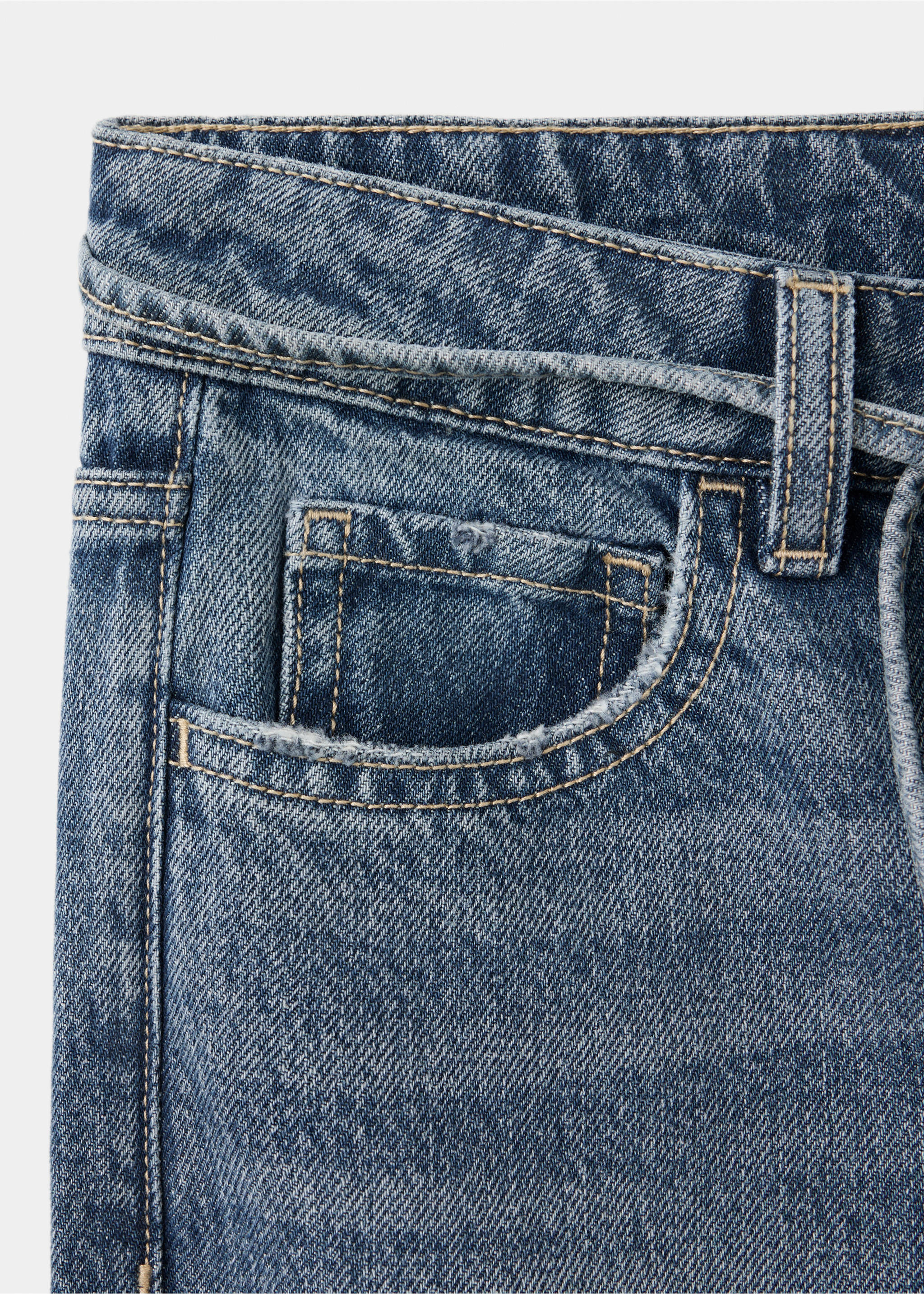 Jeans retos de cintura baixa - Pormenor do artigo 8, Azul-médio. Ref: 37015874-00.