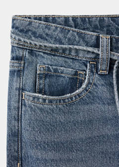 Straight-leg jeans with drawstring detail — Medium Blue 7