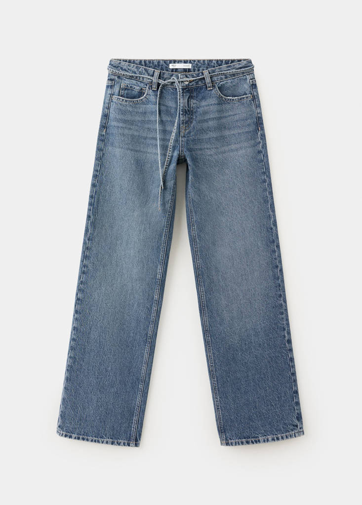 Low-waisted straight-leg jeans - thumbnail 4