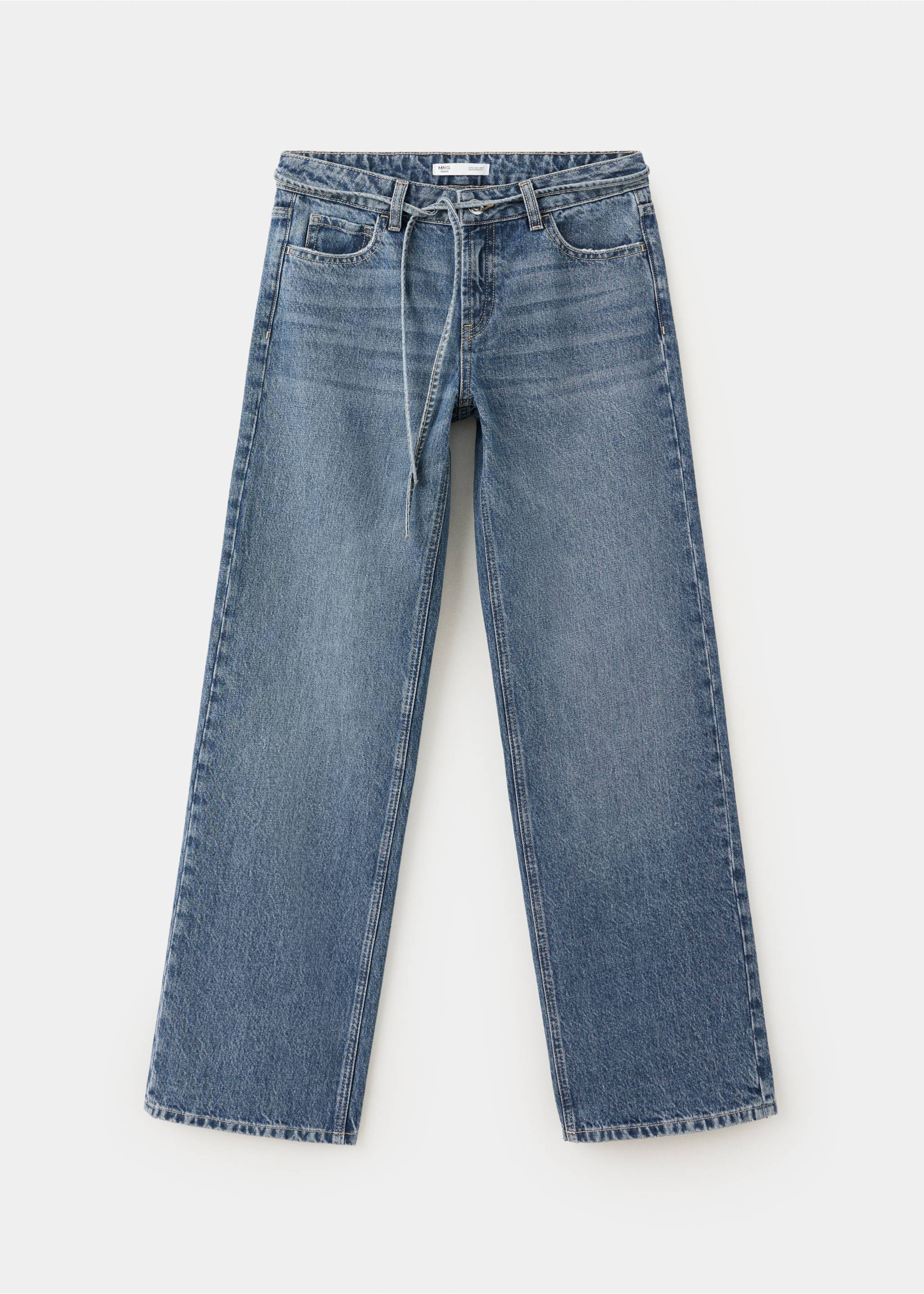 Jeans retos de cintura baixa - Artigo sem modelo, Azul-médio. Ref: 37015874-00.