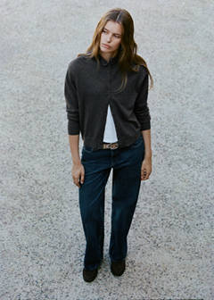 Straight-leg jeans with drawstring detail — Dark Blue 2