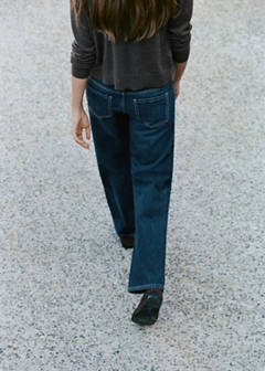 Straight-leg jeans with drawstring detail — Dark Blue 5