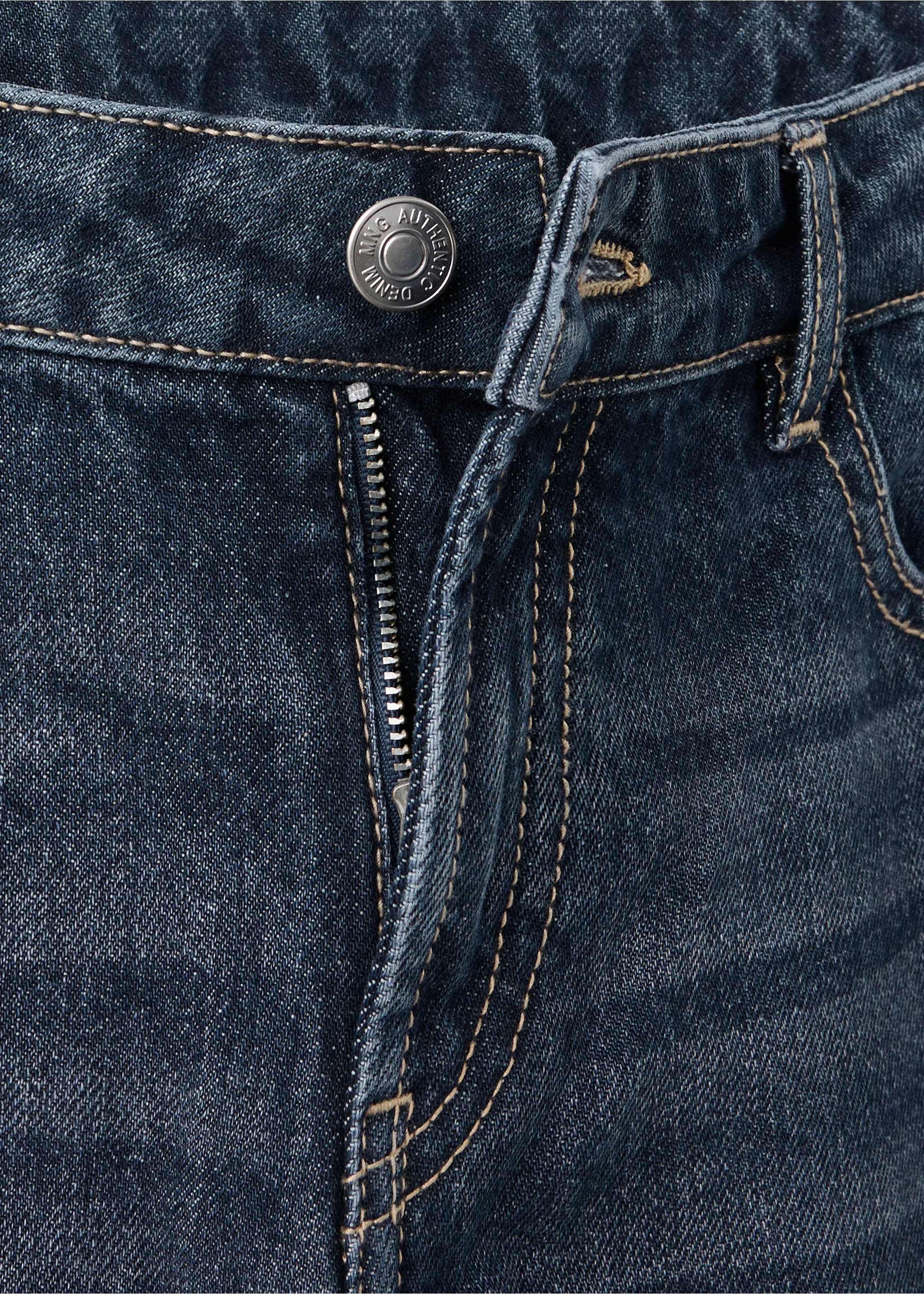 Jeans retos de cintura baixa - Pormenor do artigo 8, Azul-escuro. Ref: 37015875-00.