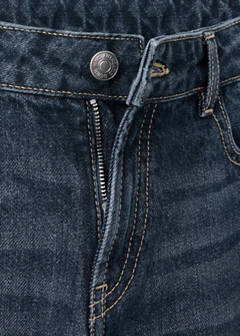 Straight-leg jeans with drawstring detail — Dark Blue 7